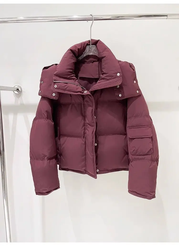 Women Hooded Parka Cardigan Zipper Parkas Jackets Long Sleeve Warm Outerwear Loose Pockets Casual Office Lady 2025 Winter