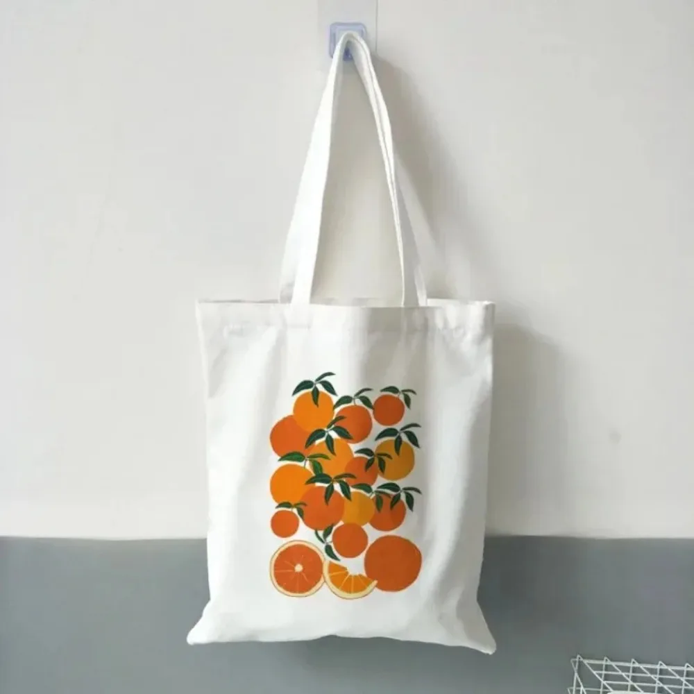 Lindo aguacate limón naranja fruta impresión bolsas de mano mujeres hombres viaje bolso de hombro Casual plegable reutilizable