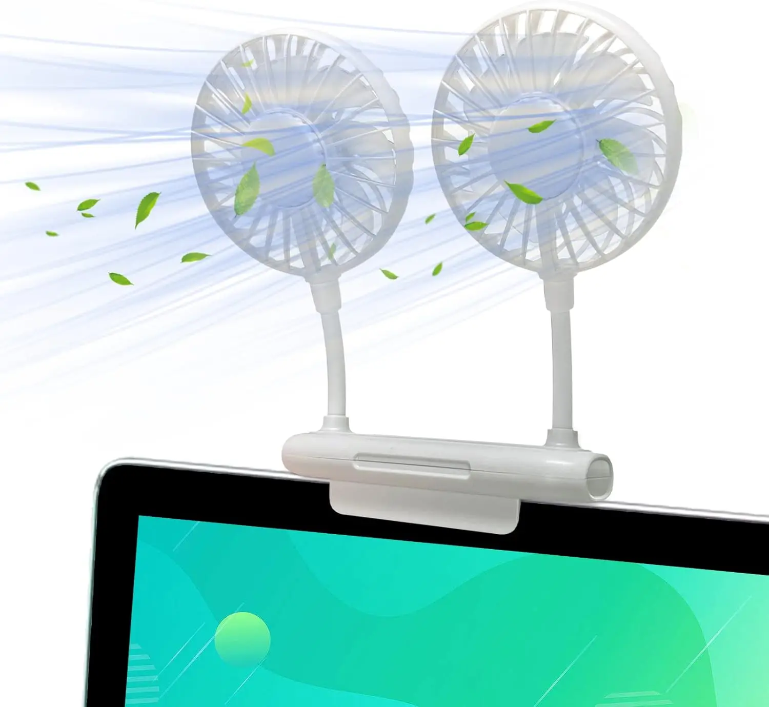 Monitor Fan, Screen Fan with 2 Fans，3 Speeds  with Sturdy Adjustable Clamp, USB Powered Fan for Office Laptops, Desktop PC