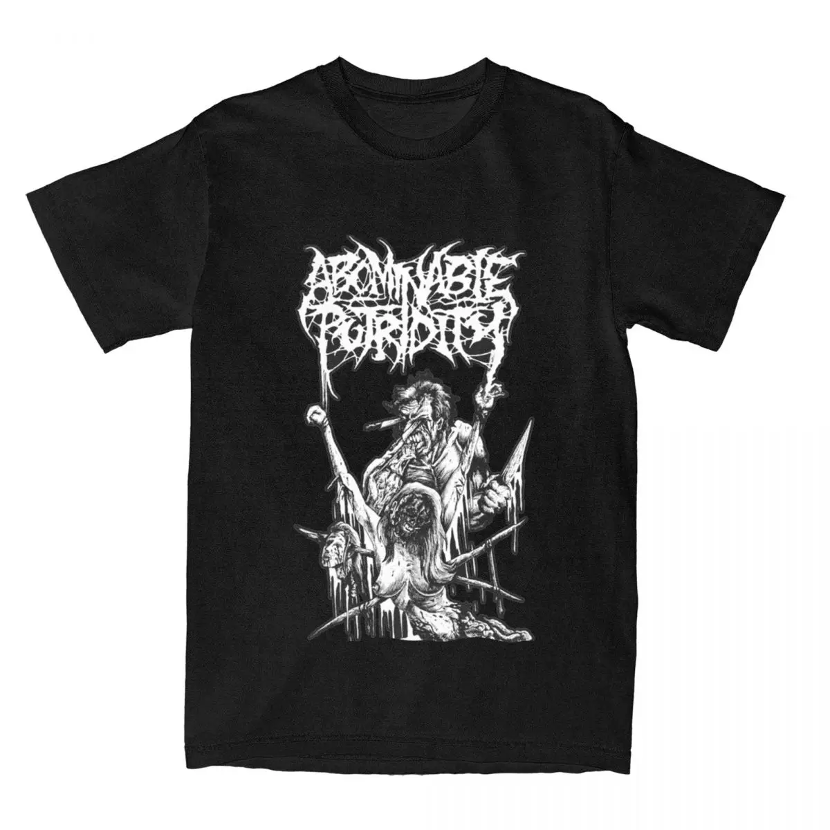 Crazy Metal Band Abominable Putridity Rock T Shirt for Men Women 100% Cotton Tees Shirt Graphic Clothes