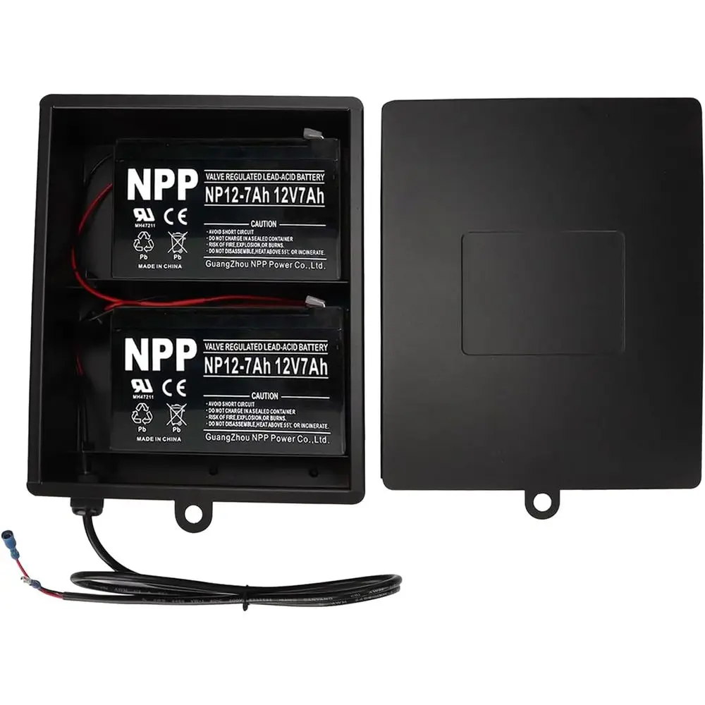 

2025 New Upgraded Steel Battery Box with 2 Batteries Kit(12V 7AH Lead-Acid), or 12/24V Driveway Swing Gate Opener, Upgraded ABBT