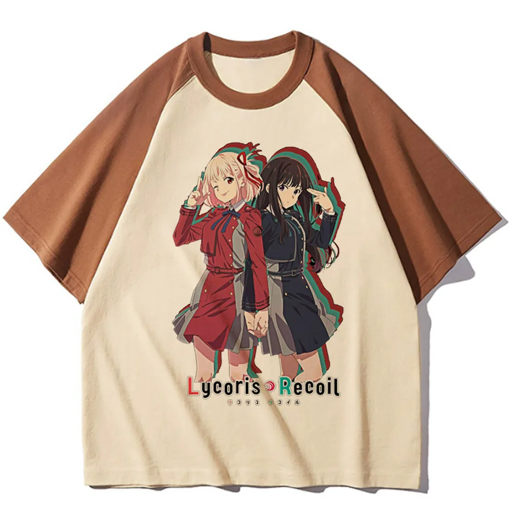 Lycoris Recoil t-shirts women soft fabric anime casual wear Tee girl streetwear 2000s Japanese clothes