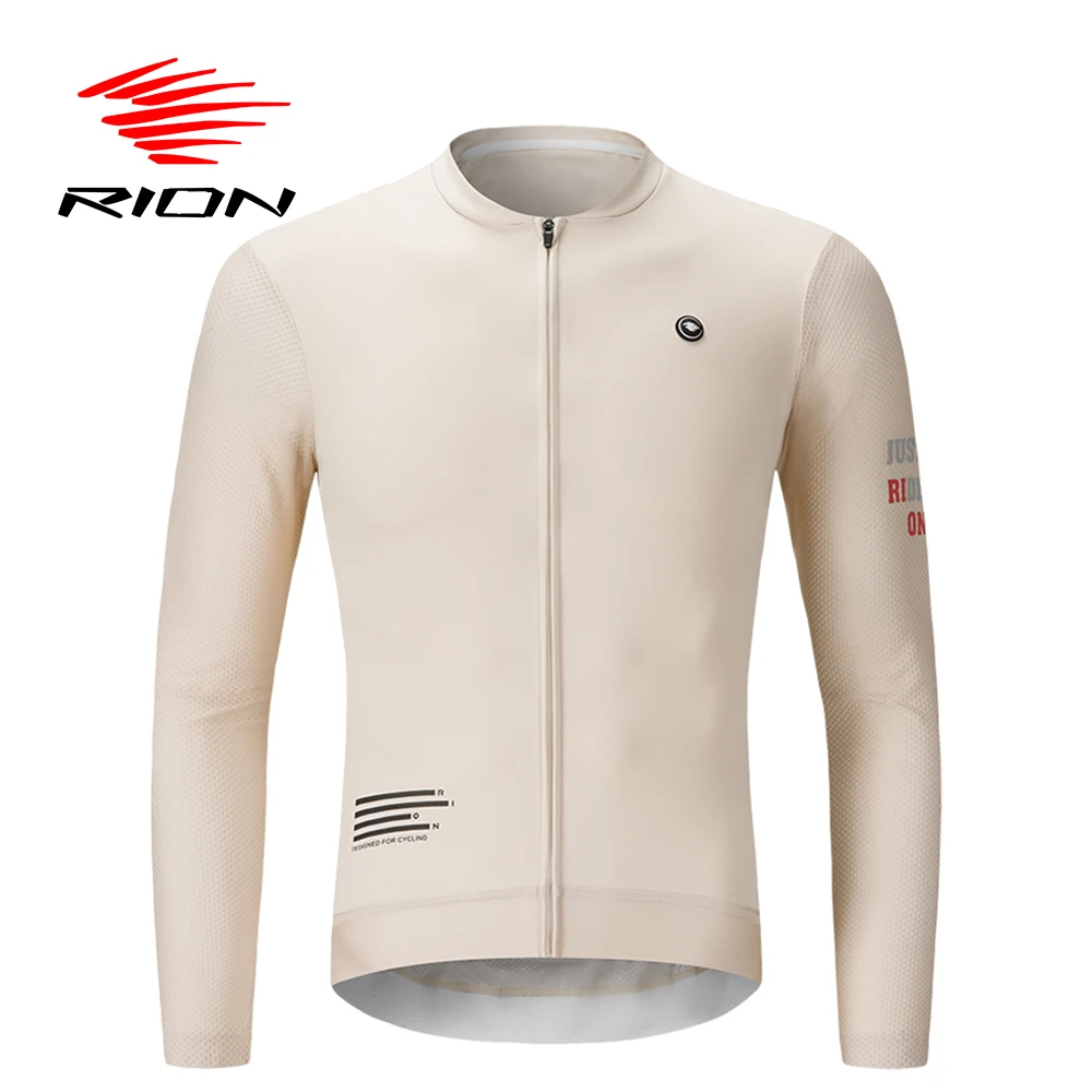 RION Cycling Jerseys Men Long Sleeves MTB Shirts Bicycle Clothing Mountain Bike Jersey Motocross Outfit Windbreaker Riding Pro