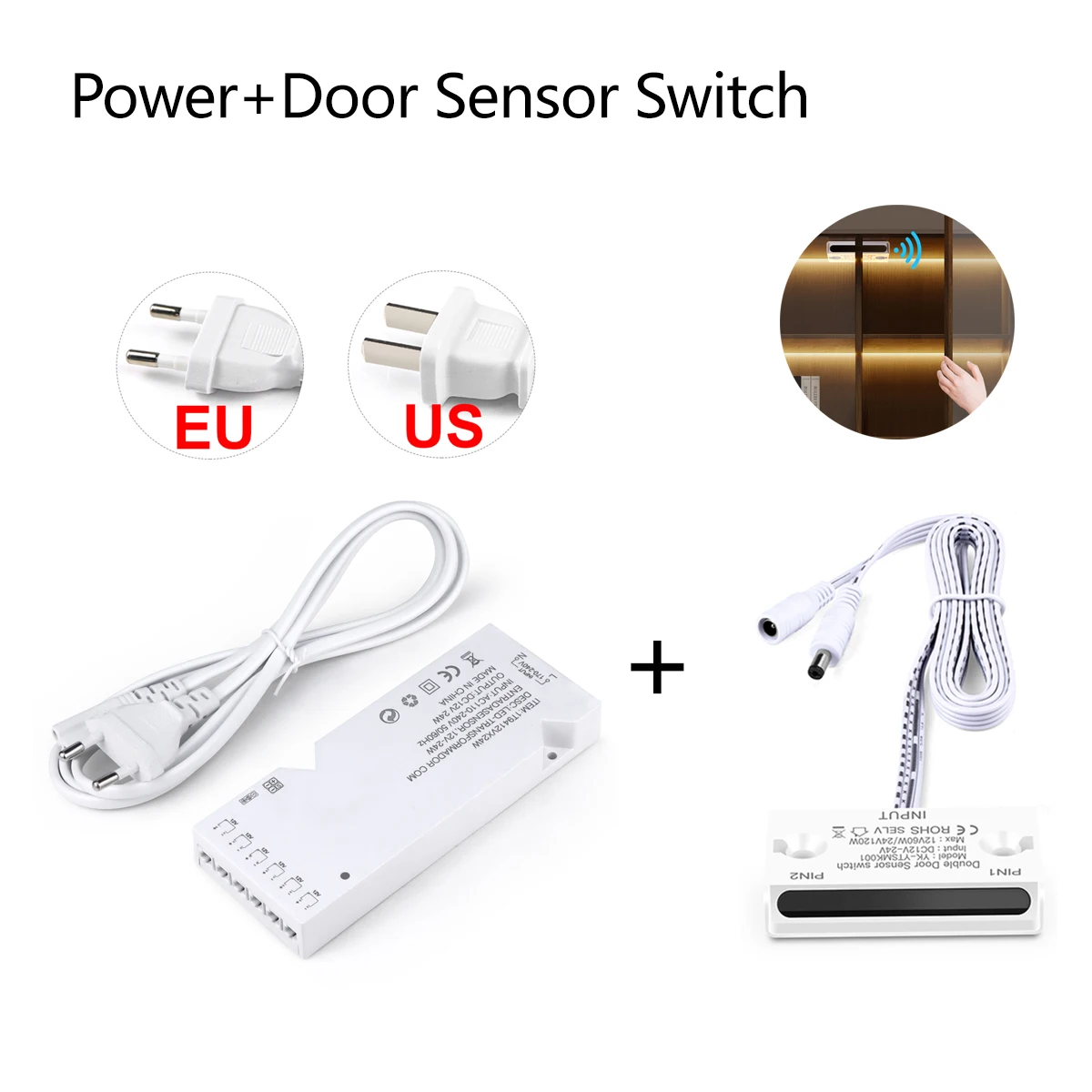 

Преобразователь светодиодов DC12V, трансформатор драйверов освещения с 4-10 шт. портами Dupont, дверной двухсторонний переключатель приближения