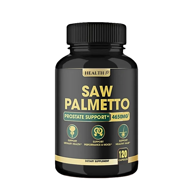 Natural Saw Palmetto Cápsulas, Combinado com Ashwagandha, Açafrão, Tribulus, Maca, Chá Verde, Gengibre, Próstata Suporte