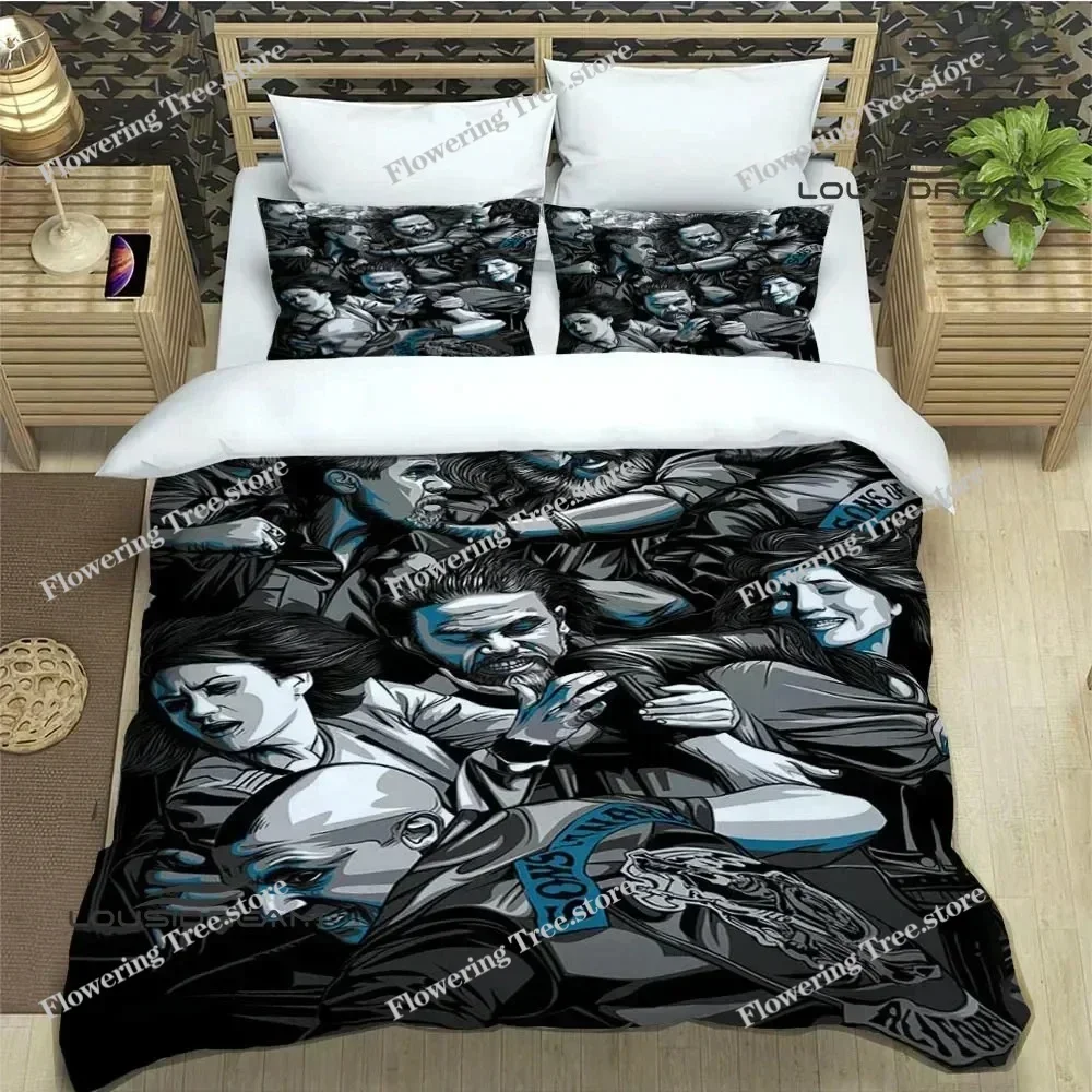 

Sons of Anarchy Retro printed Bedding Sets exquisite supplies set duvet cover bed comforter set bedding set luxury birthday gift