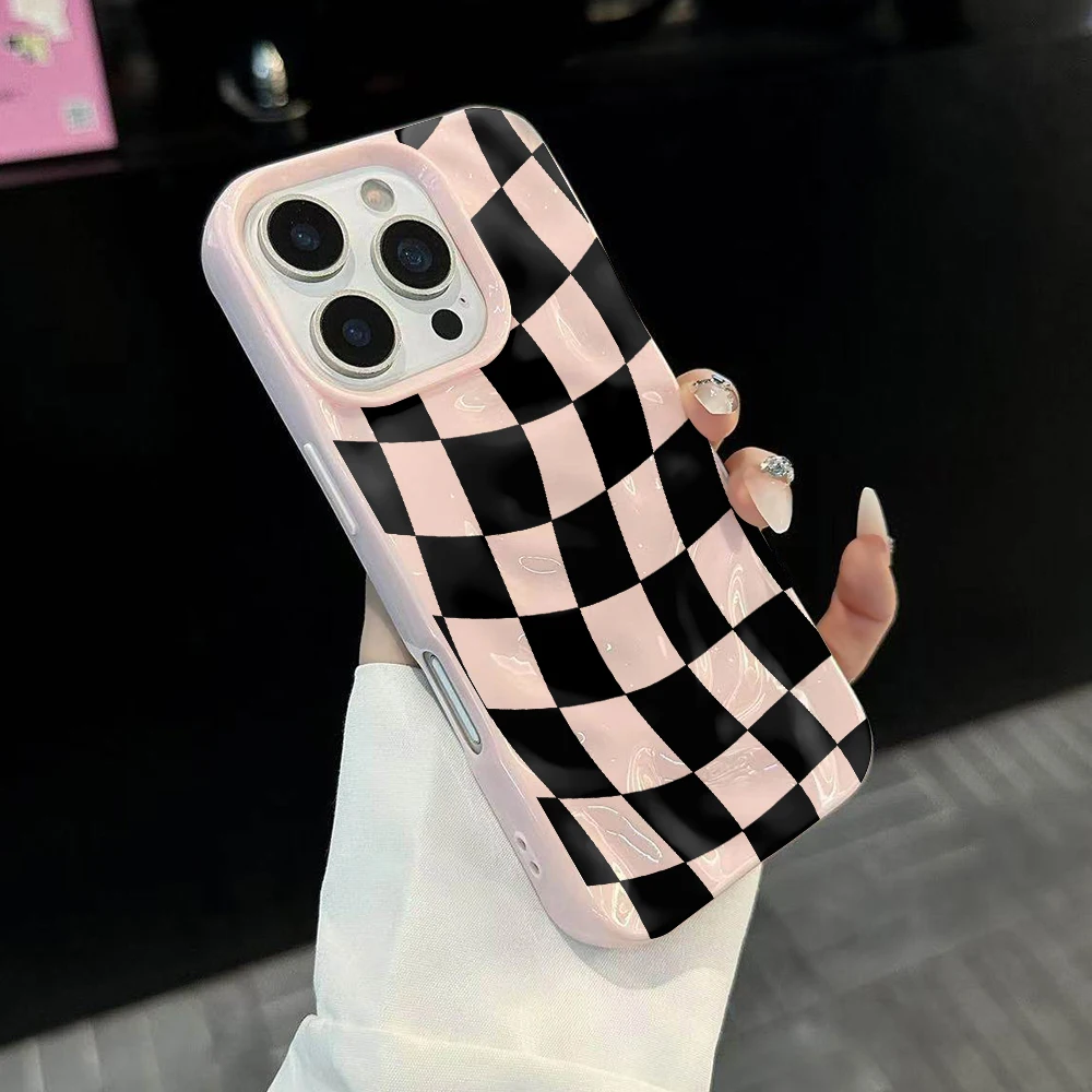 Kreatives Karodesign Koreanische Handyhülle für iPhone 17 16 15 14 13 12 11 Pro Max 14 Plus 17Air Falten-Wellen Weiche Silikonhülle – Detail 3
