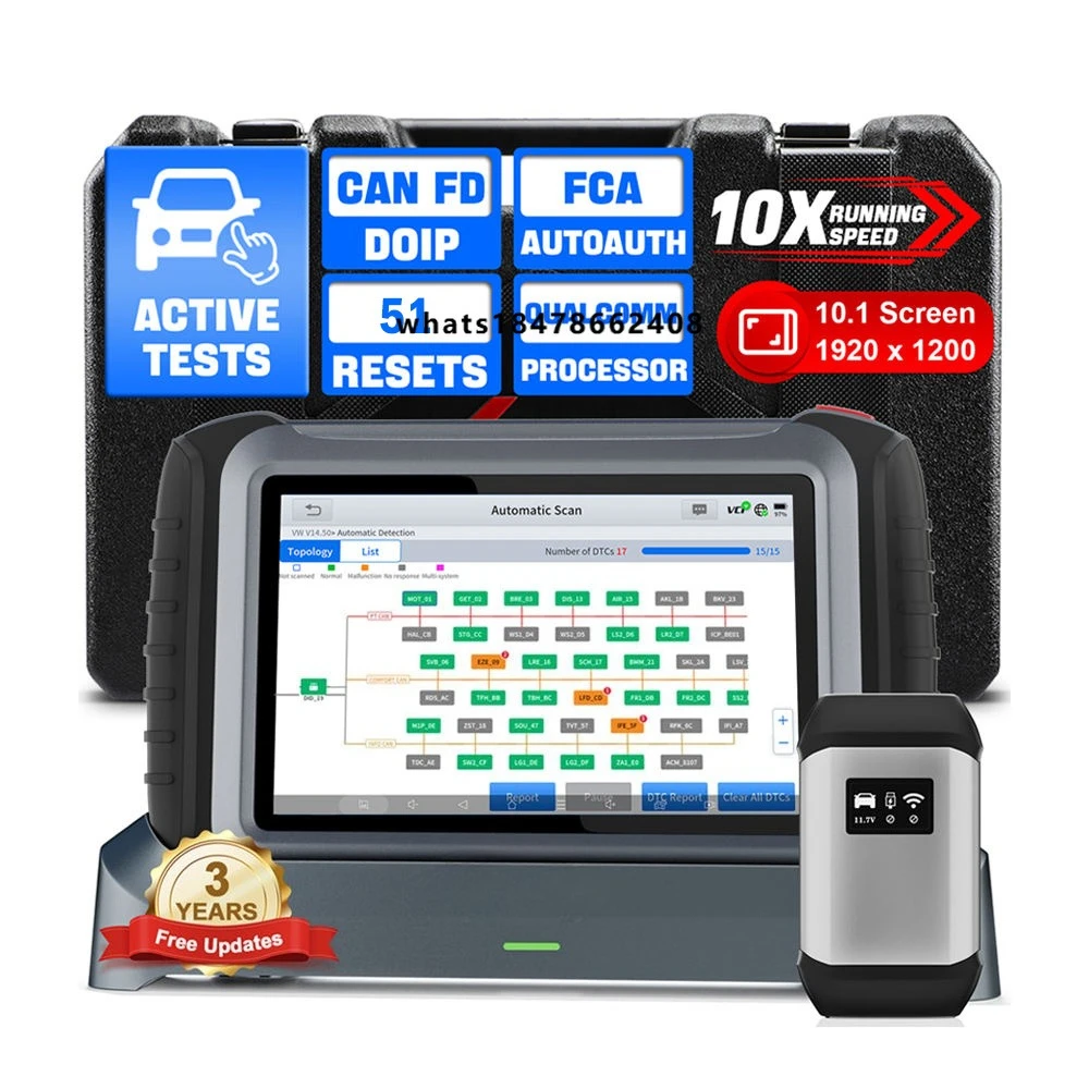 NEW XTOOL IP919 Pro All System Auto Diagnostic Tool with FCA ECU Coding Bi-Directional Controls OBD2 DiagnosticScanner