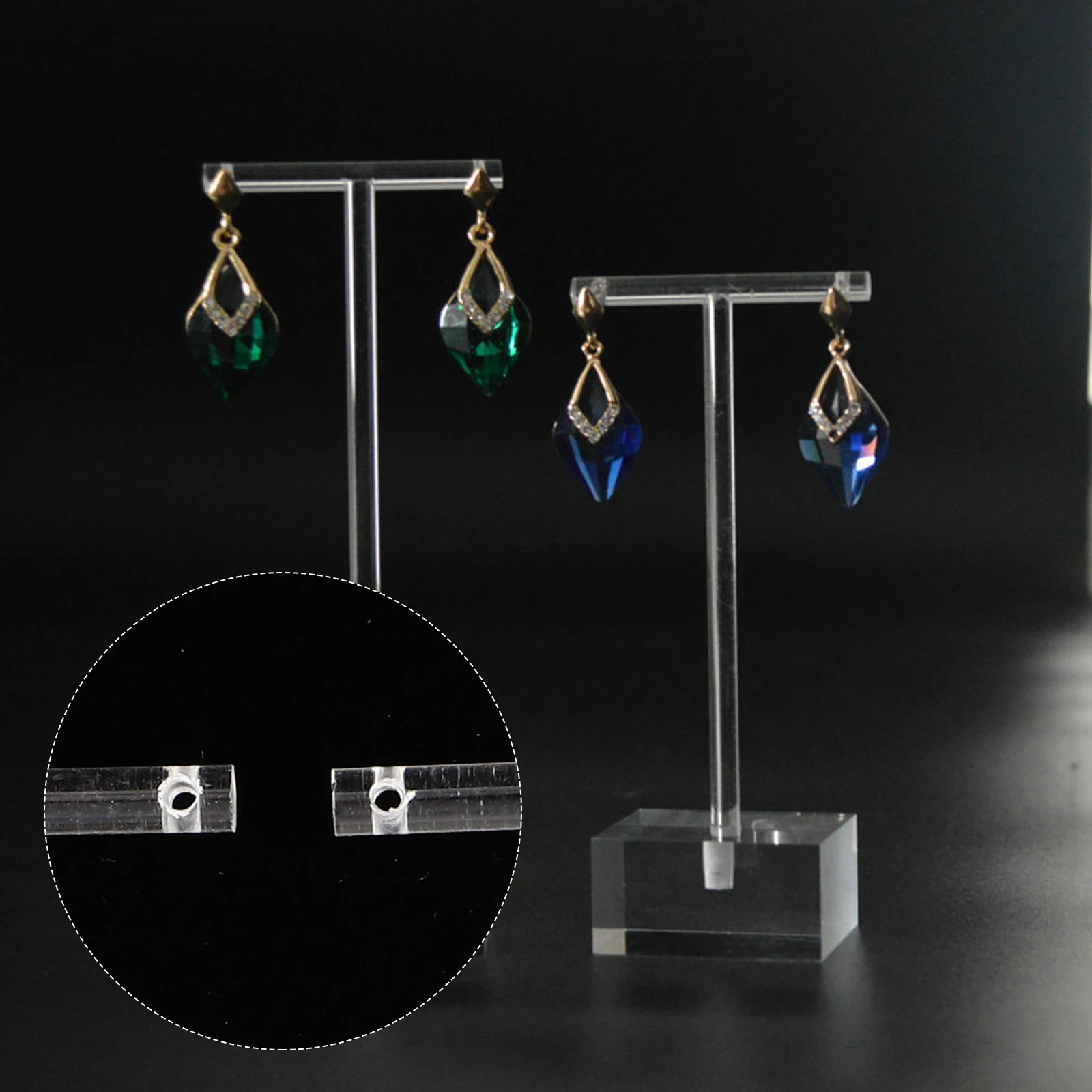 

4 Pcs Jewelry Earring Holder Earrings Display Stand for Vendors Pendant Nevklace Clear Acrylic Easel