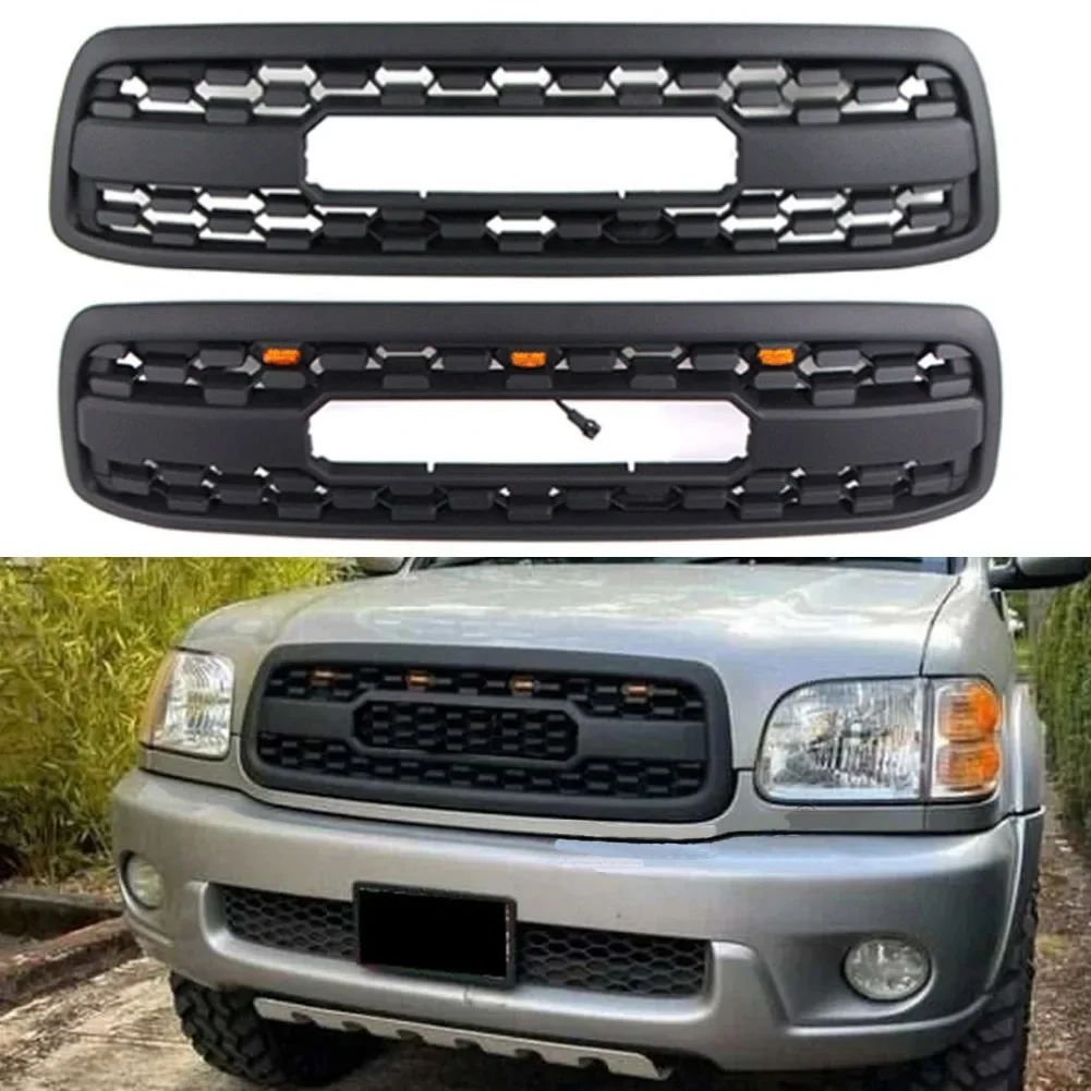 Car Front Racing Facelift Mesh Grille with LED Light For Toyota TUNDRA  2000 2001 2002 ABS Front grille trim accessories