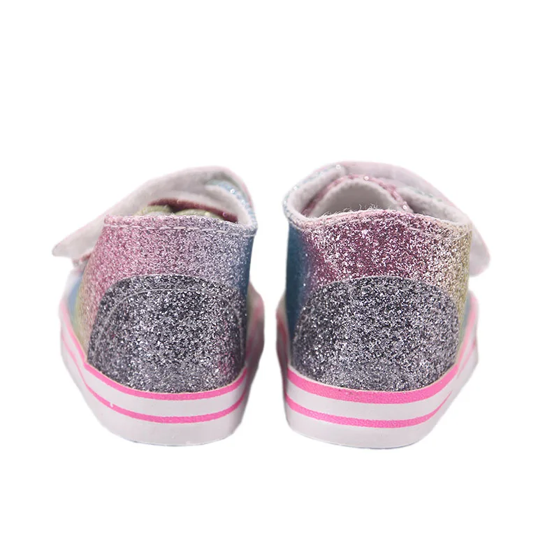 7Cm Lace-up Canvas Shoes Sticky Shoes Doll Clothes Accessories For 43Cm Reborn Doll&18Inch American Doll Our Generation Girl Toy