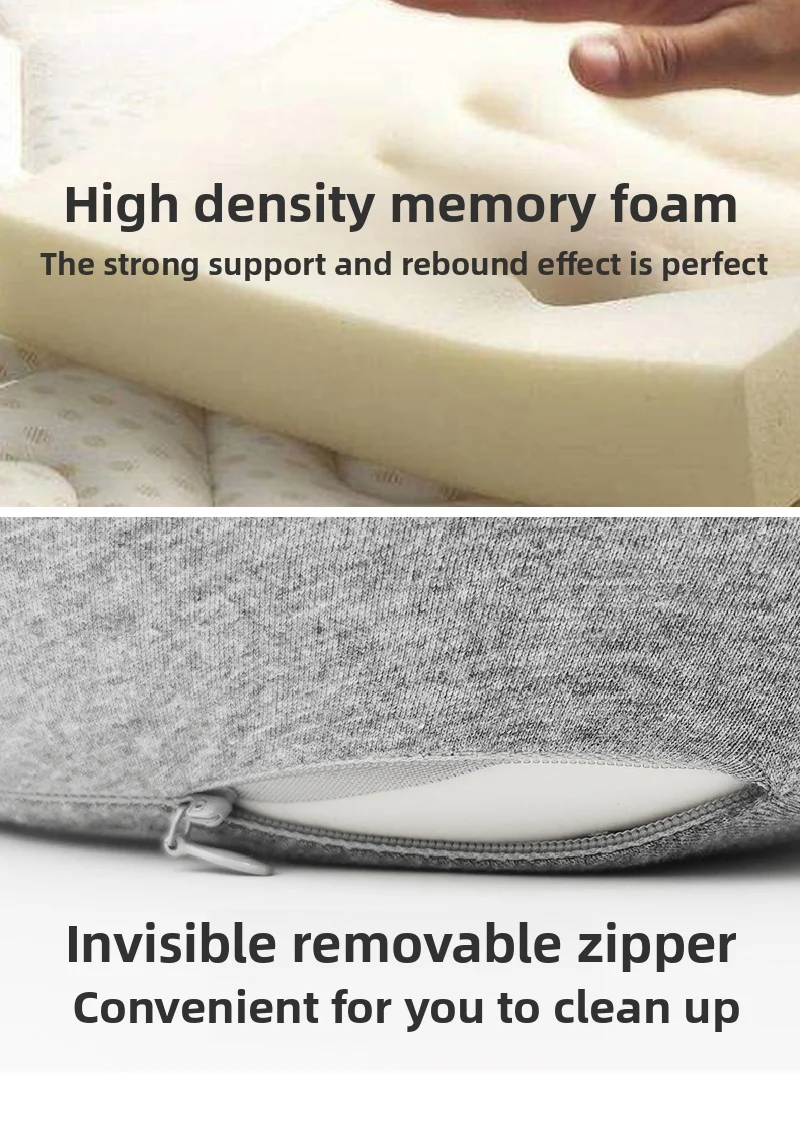 Almohada de viaje de espuma viscoelástica para el cuello, almohada en forma de U, estilo caracol, soporte para el cuello de viaje, almohadas para dormir suaves ajustables portátiles para romper el mediodía