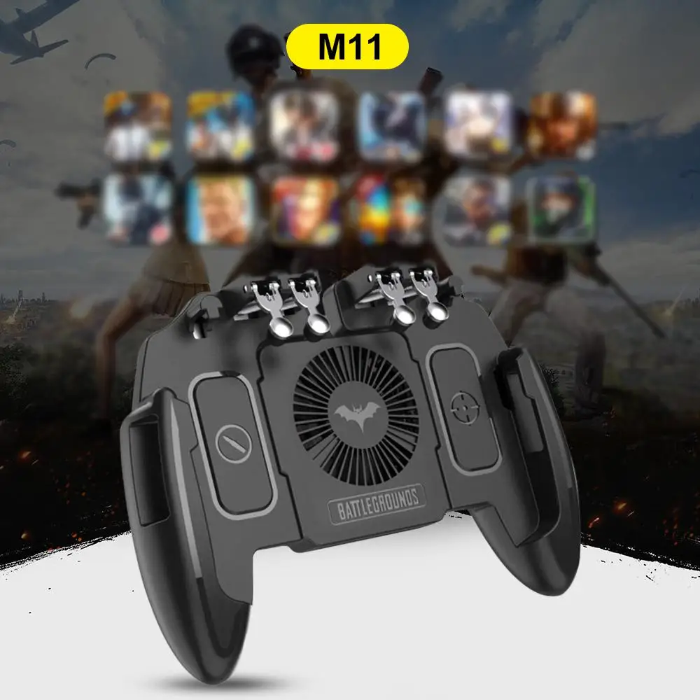 2/5PCS Mobile Joystick Controller Turnover Button Gamepad for PUBG iOS Android Six 6 Finger Operating Gamepad With Cooling Fan