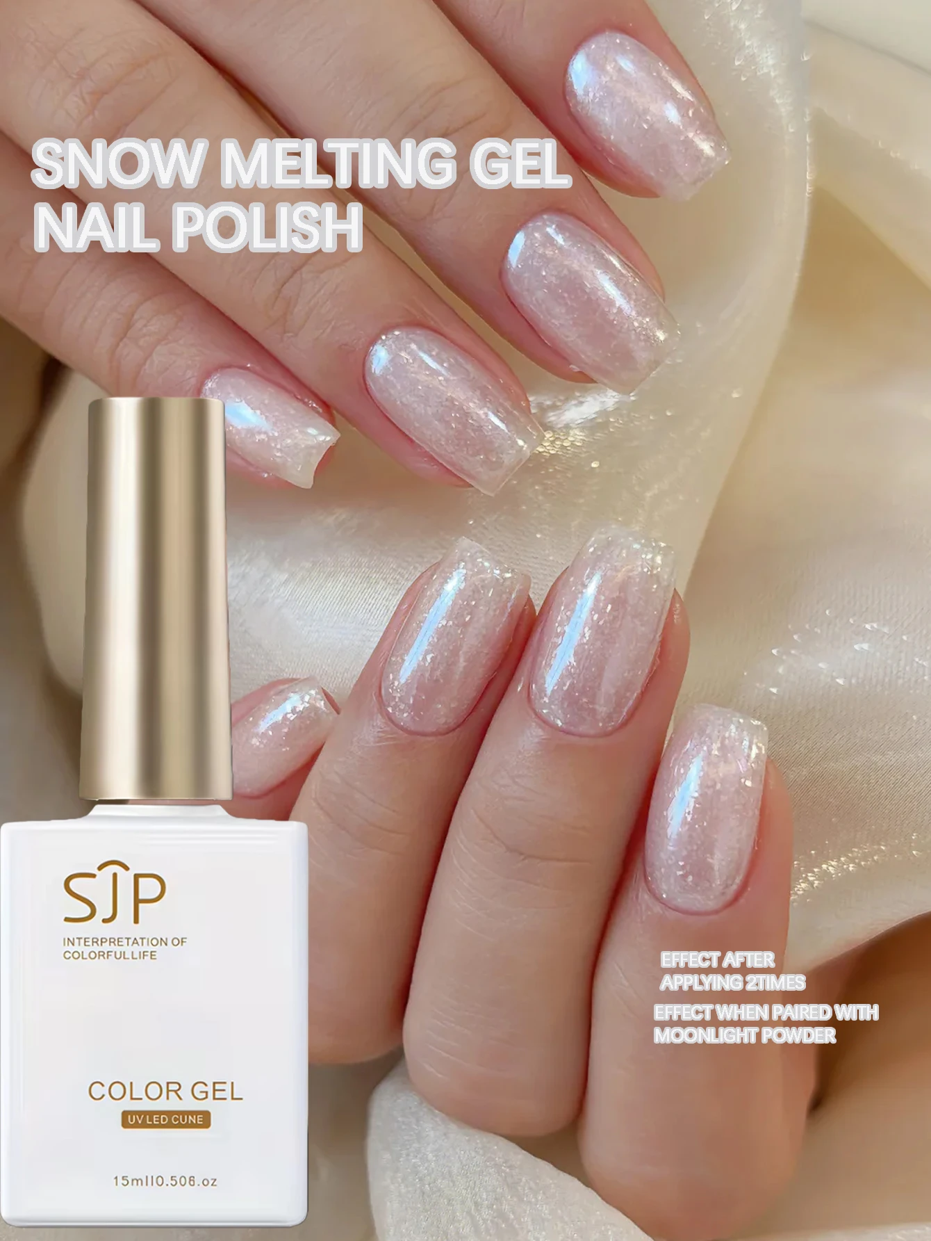 15 ml weißes Opalpulver Glitzer Schneeflocke Nagellack Gel UV Nail Art Gel DIY Nail Art Charm