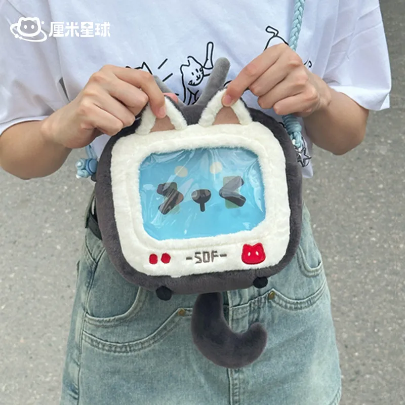 Cute TV Lta Bag Cute Crossbody Camera Bag Plush Shoulder Cartoon Girl Birthday Gift