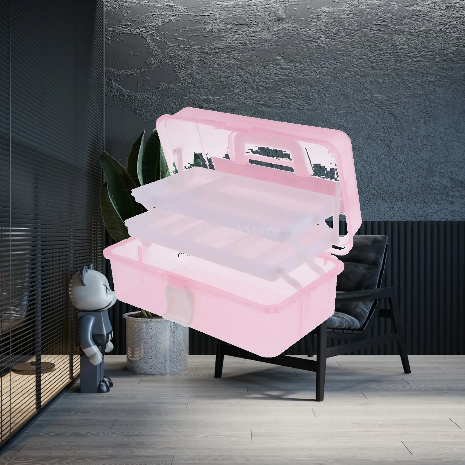 

Drawers Style Organizer Box Folding Plastic Three Layer Case Multi-function Storage Toolkit for Home Office