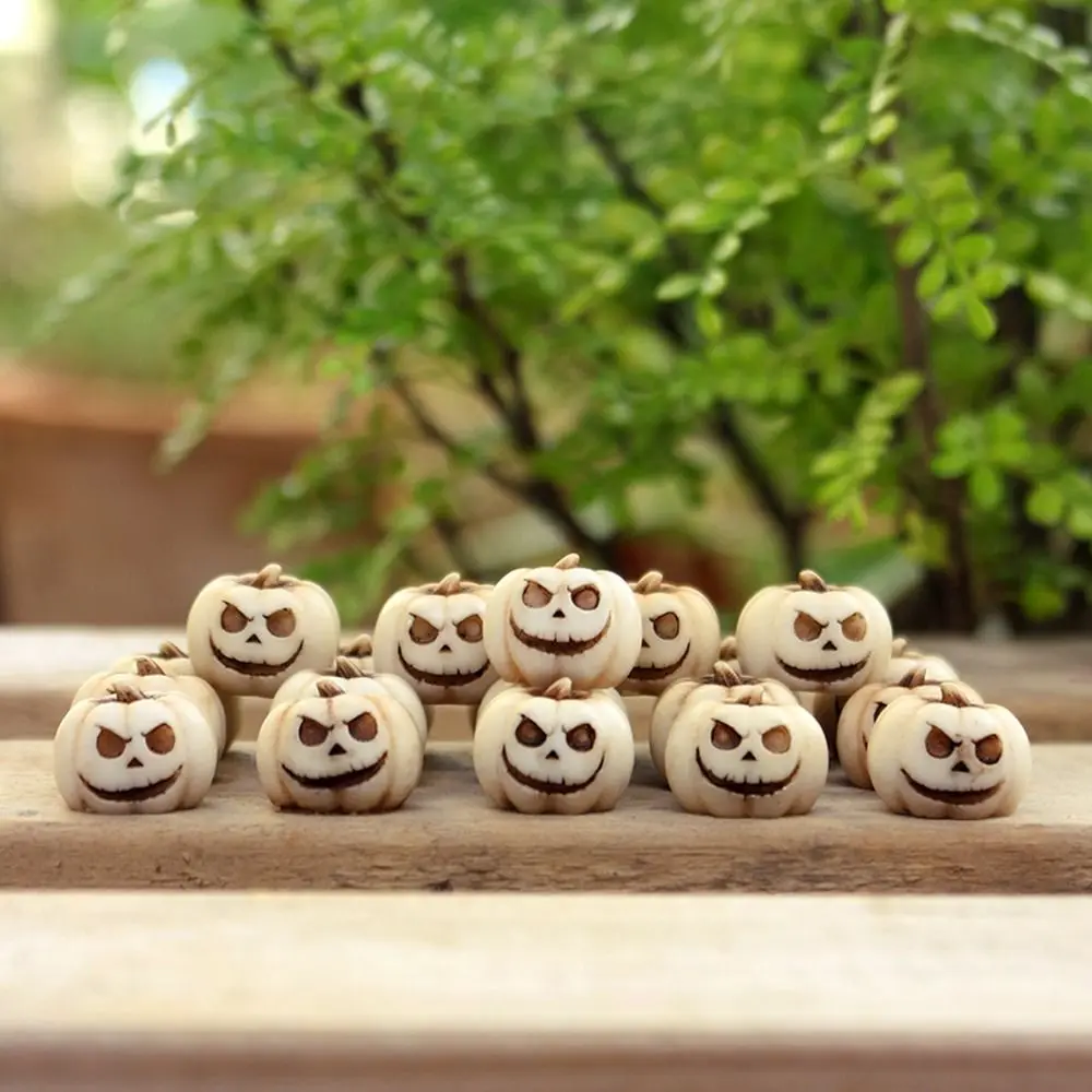 20PCS Resin Miniature Halloween Pumpkins Bonsai Ornament White Orange Green Mini Pumpkin Ornament Scene Layout Desktop Decor