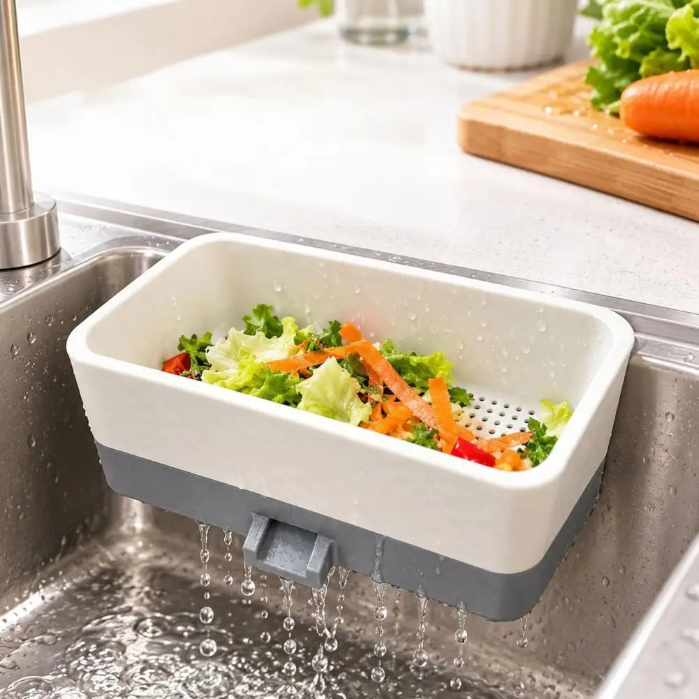 Kitchen Sink Strainer Basket, Detachable Plastic Fine Mesh Filter, Clog Prevention Garbage Catcher for Food Waste Residue