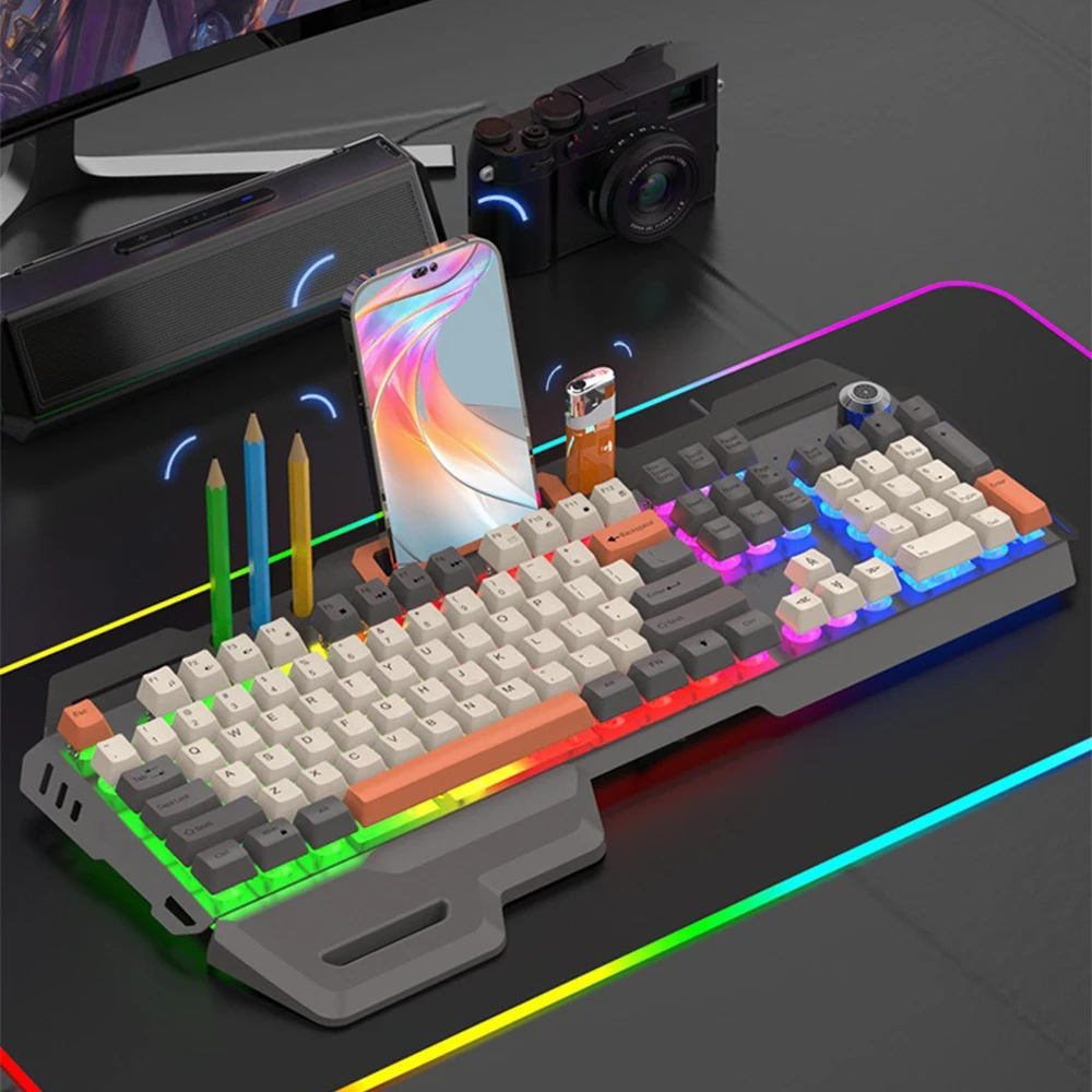 

USB-клавиатура игровая Механическая с RGB-подсветкой, 104 клавиш