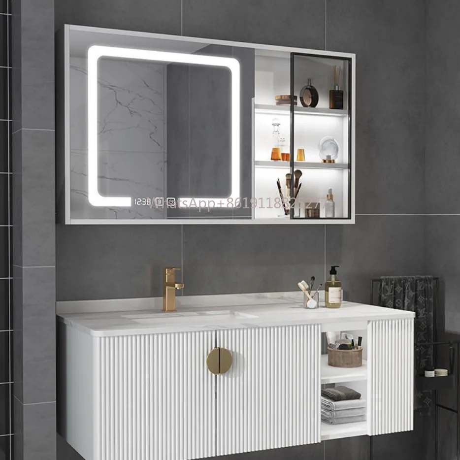 Bathroom Cabinets Vanities with Intelligent Mirror CBMmart Customize Floating Wood Cabinets Door Panel Vanity Toilet