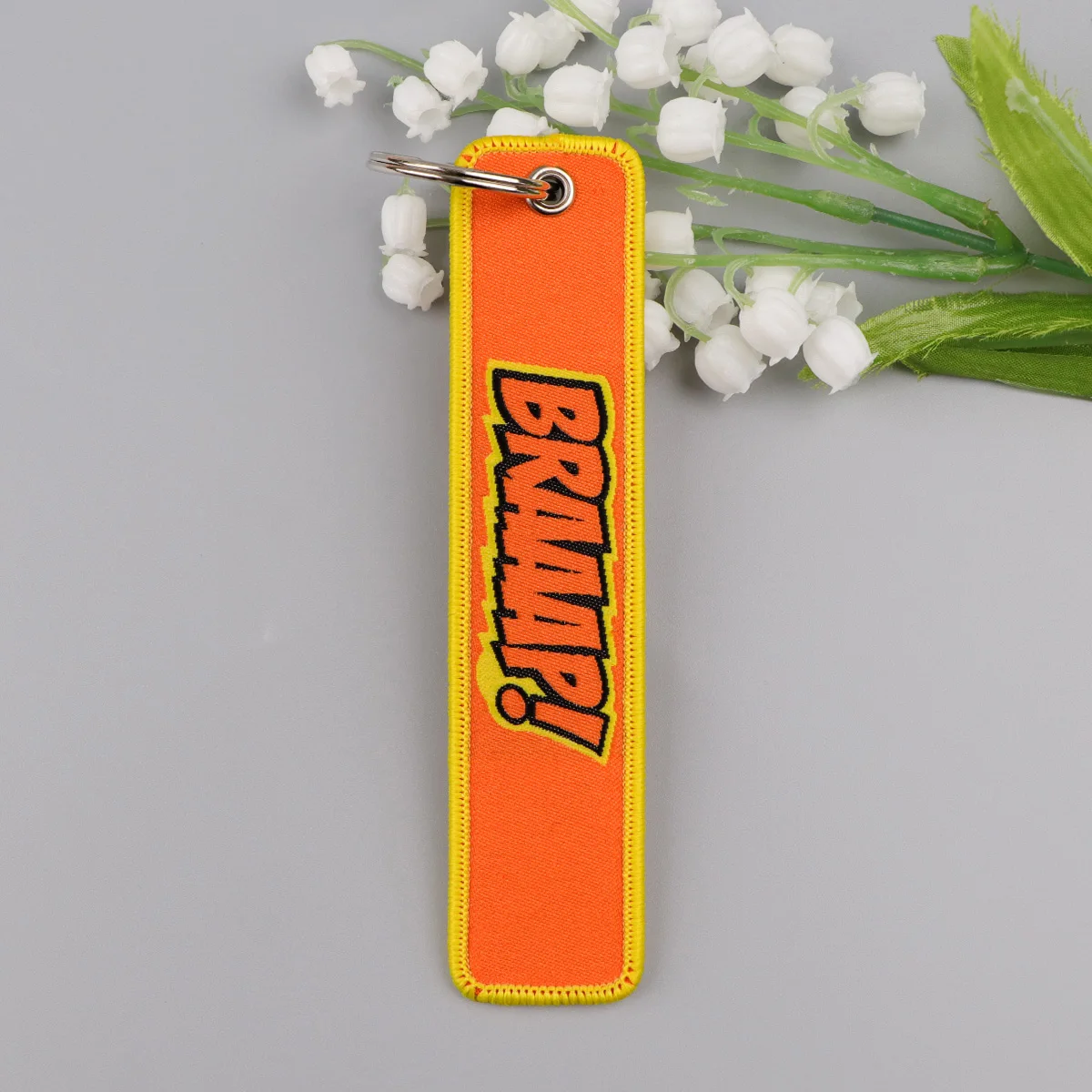 Just Drift It Woven Label Keychain for Cars Backpack Key Holders Racing Quote Embroidery Keyrings Key Tag Jet Tag Accessories