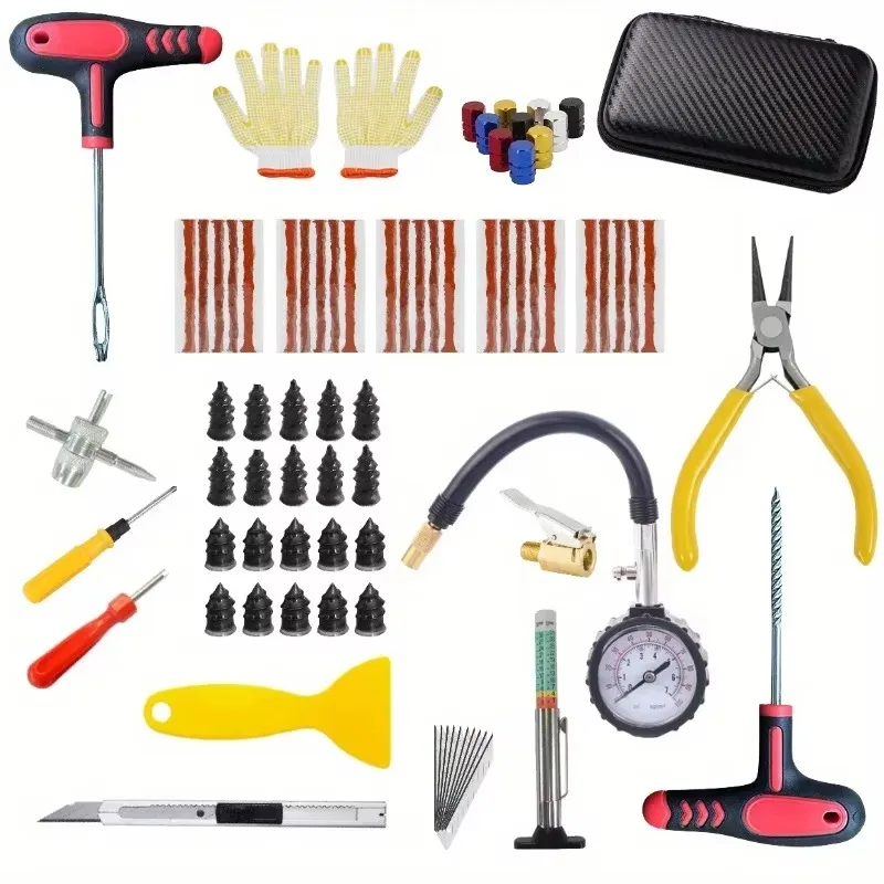 Motorcycle Tire Repair Kit car Puncture Plug Tools Tyre Puncture Emergency for Tire Strips Stirring Glue Repair Tool Kit