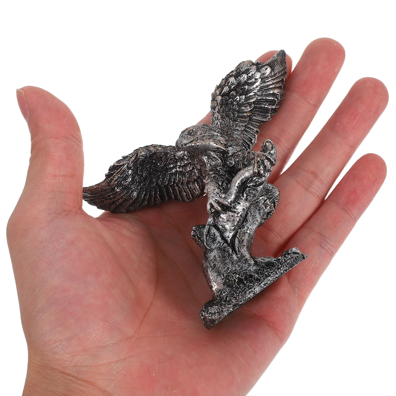 

Resin Eagle Statue Retro Vintage Eagle Catching Snake Decorative Bird Sculpture Stable Base Tabletop Adornment Home Office Decor