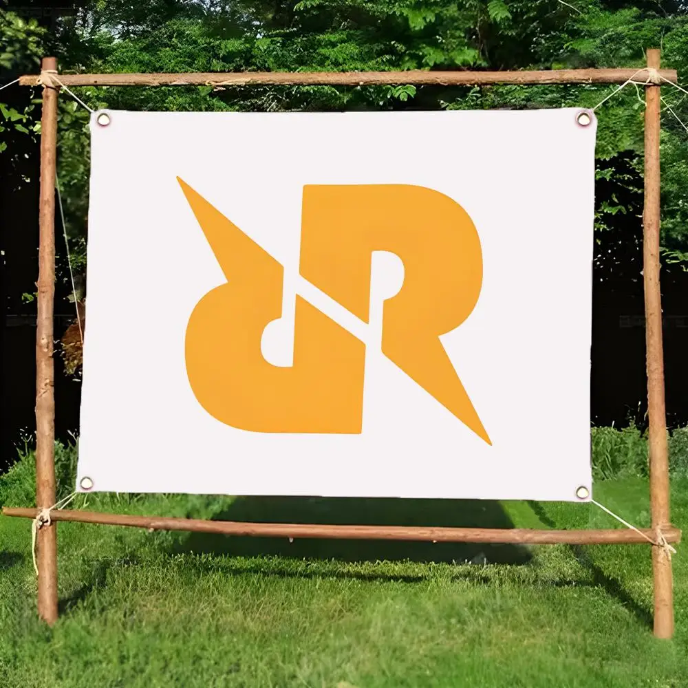 Esports Team Rrq Flags Daily Four Ring Borderless Design Indoor Outdoor Decor Easy to Hang Install
