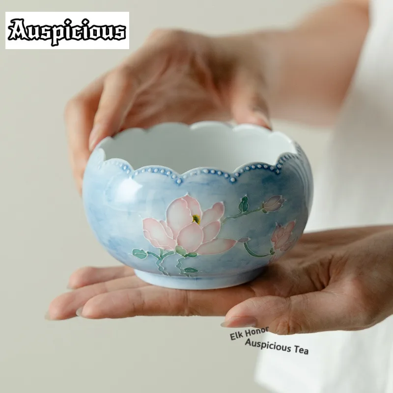 

330 мл цветок рот ручная роспись туманная магнолия Jianshui чашка для мытья чаша ведро для остатков чая Chaxi чайный набор оборудование украшение