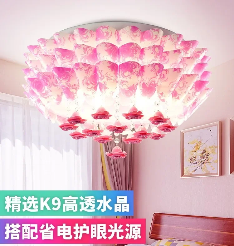 

Warm and Romantic Ceiling Luminaires, Simple LED Living Room, Restaurant, Flower Crystal Bedroom Lighting