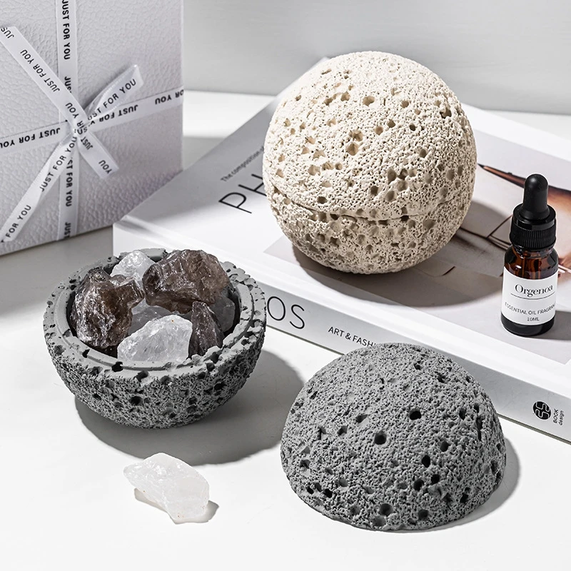 No Perfume - Fireless Aroma Diffuser Stone Bowl Tray Desktop Holder Ornaments For Room Desktop Office Bedroom Home Decorations