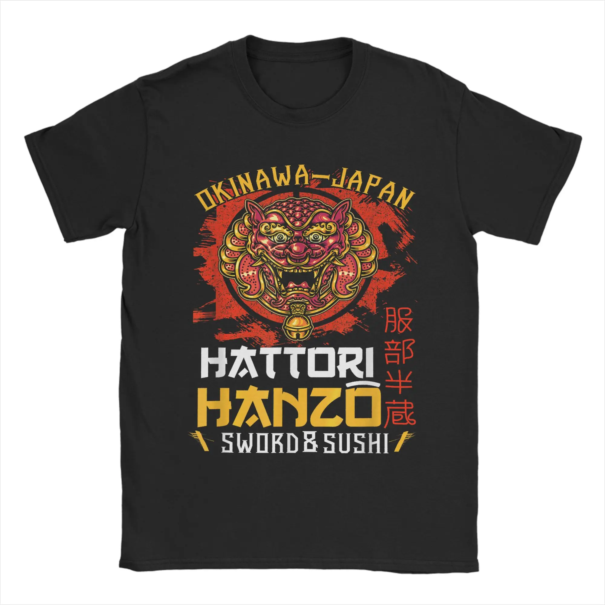 Warrior Warrior Okinawa Japan Hattori Hanzo Sword and Sushi Hipster Cotton Tees Short Sleeve  T Shirt Crew Neck Tops Gift Idea