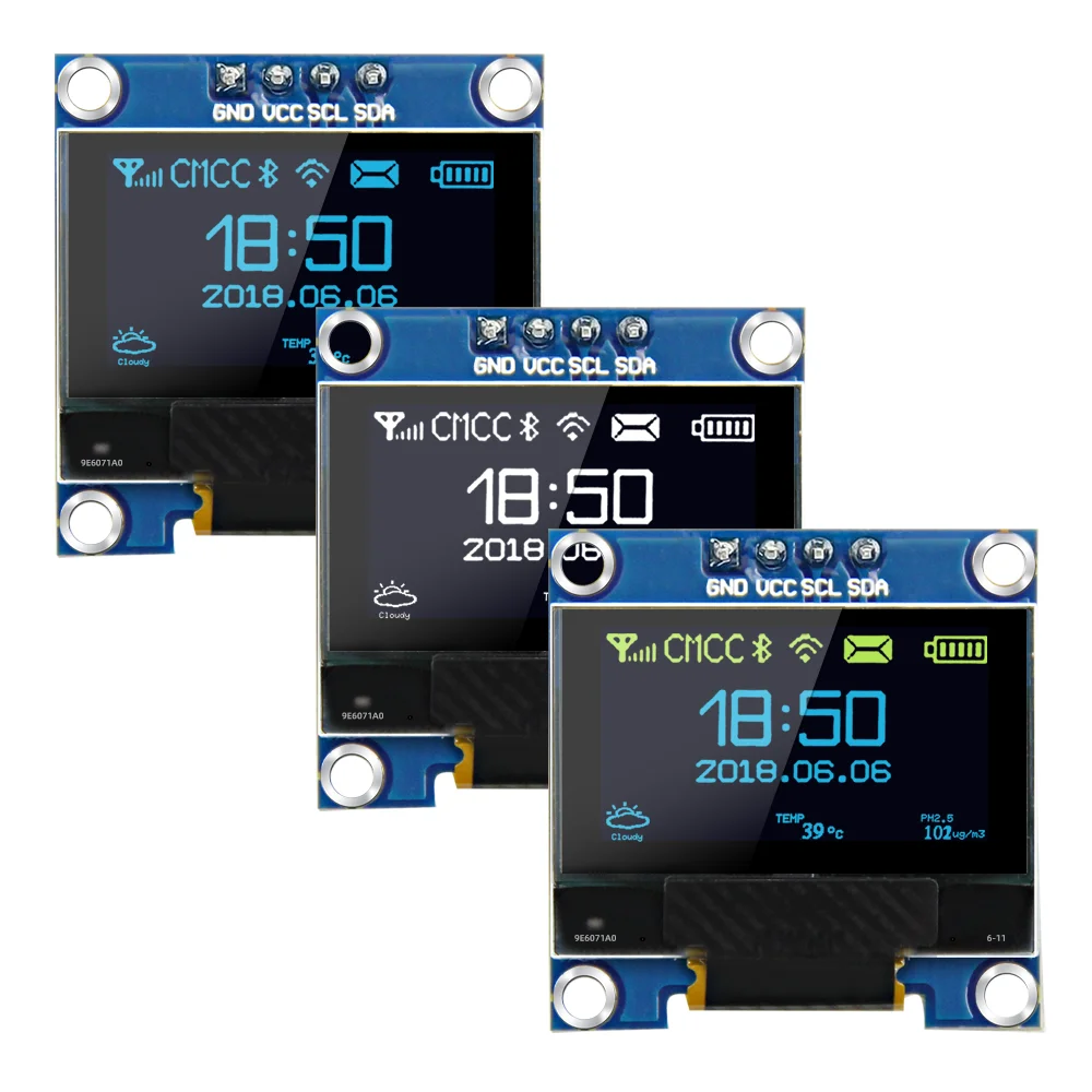 0,96-calowy moduł wyświetlacza OLED SSD1306 I2C IIC SPI Serial 128X64 GND VCC SCL SDA LCD Screen Board dla Arduino ESP32 ESP8266