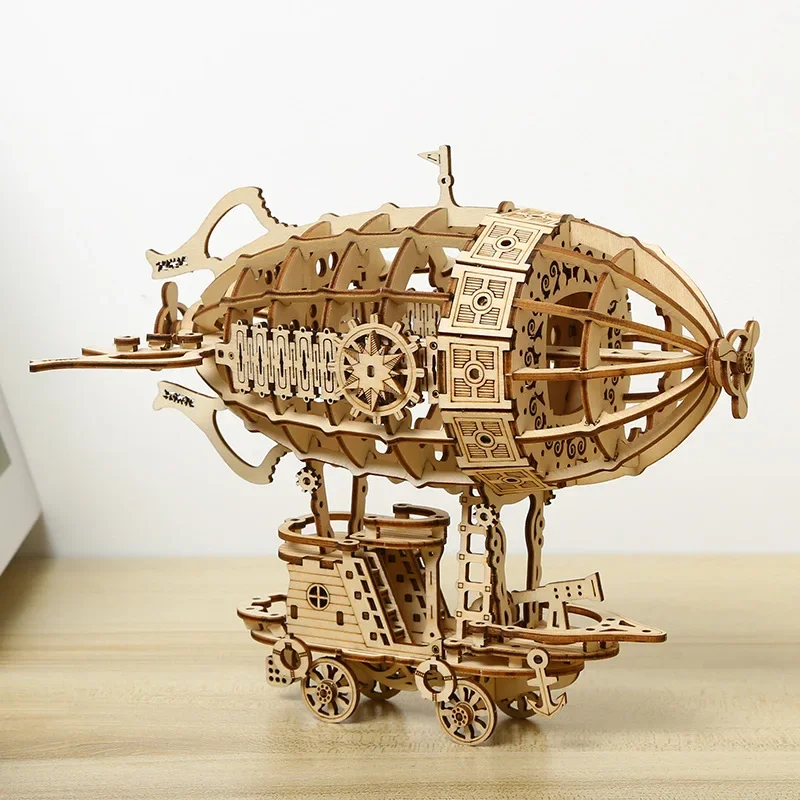 

Creative Airship Model Jigsaw Puzzles Models Kit Toy Kids Model Airship DIY 3D Puzzle Toy for Adults Handmade Wooden Model Gift