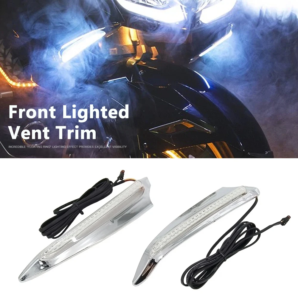 

Front Lighted Vent Trim 2018-2024 2023 For HONDA Goldwing GL1800 Tour DCT Airbag Gold Wing GL 1800 DCT LED Turn Signal Kit in