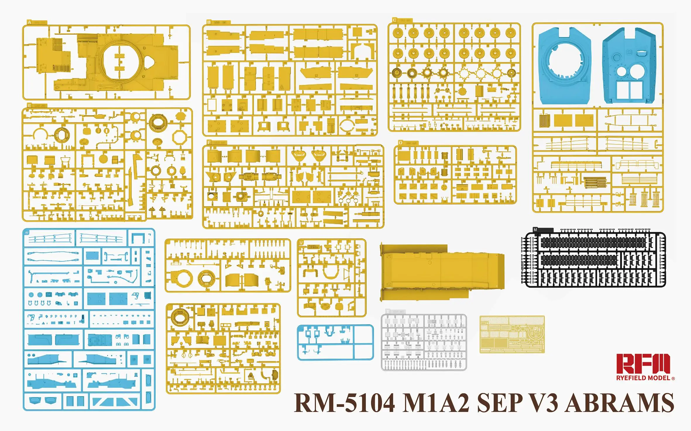 RYEFIELD RM-5104 1/35 SCALE M1A2 SEP V3 ABRAMS MODEL KIT