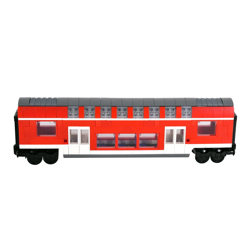 MOC City Creative Idea Express Passenger Train Light Rail Building Block Bricks DIY High-tech Toys for children gifts