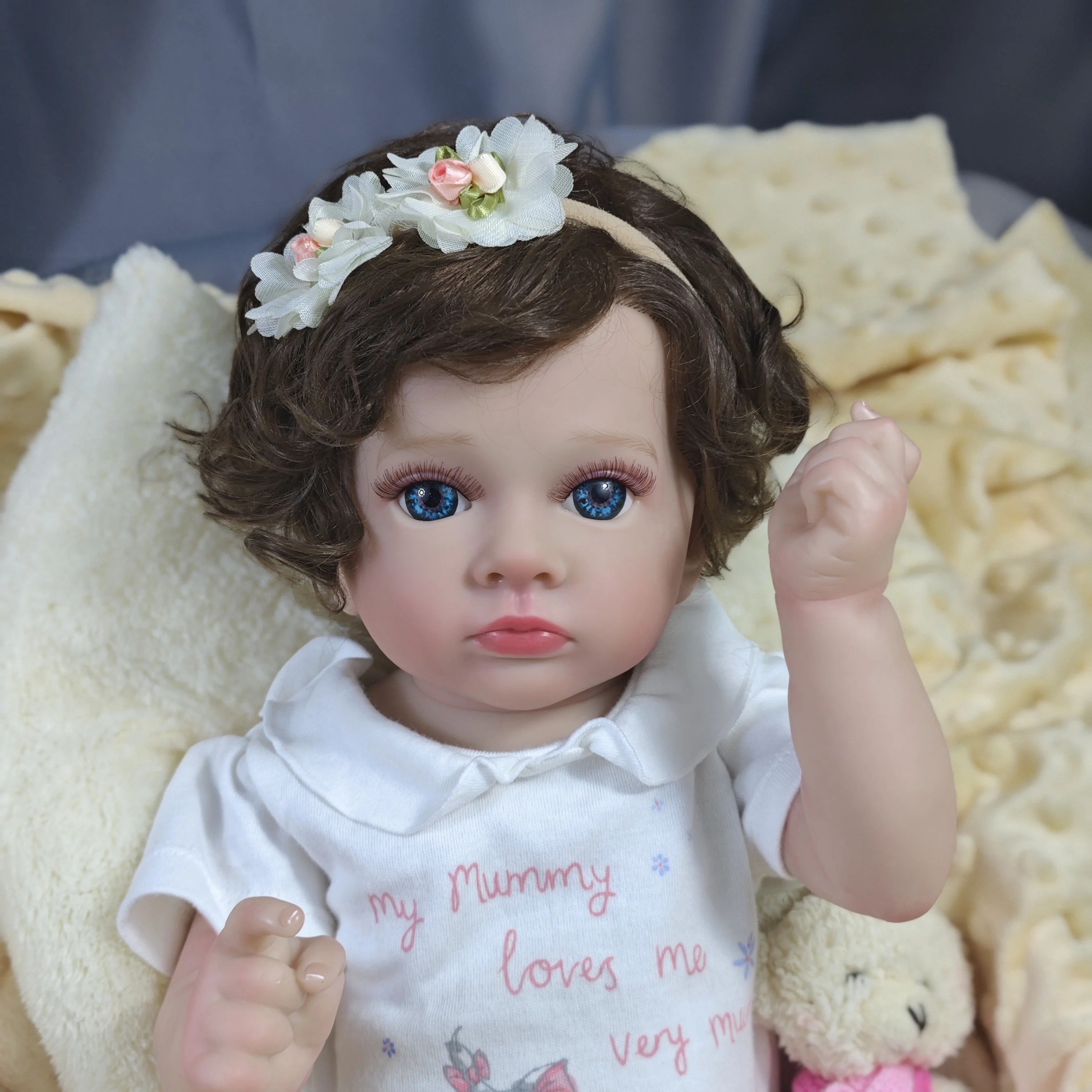 53CM Full Body Vinyl Meisje Waterdichte Reborn Pop Tutti Gezicht Handgedetailleerd Schilderen met Zichtbare Aderen Levensechte 3D Huidskleur Cadeau