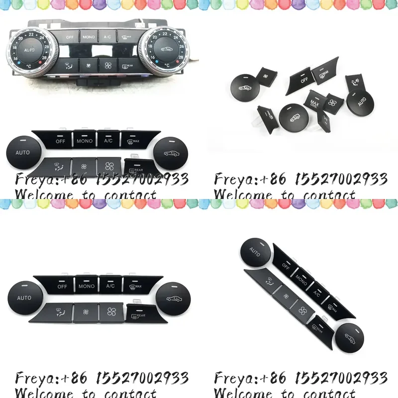 10pc/set A/C Air Conditioning Control Switch Button Cap Cover For C Class C204 2007-2010 GLK Class W204