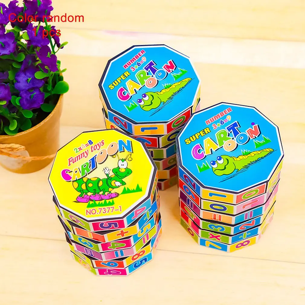 1pcs Cylindrical 6-layer Plastic Digital Magic Cube Toy Early Education Learning Stationery Students Adult Random Color