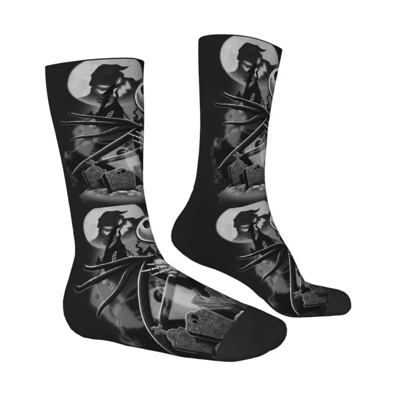 Halloween Cartoon Skull Jack Mens Crew Socks Unisex Cool 3D Print Tim Burton Christmas Horror Movie Dress Socks