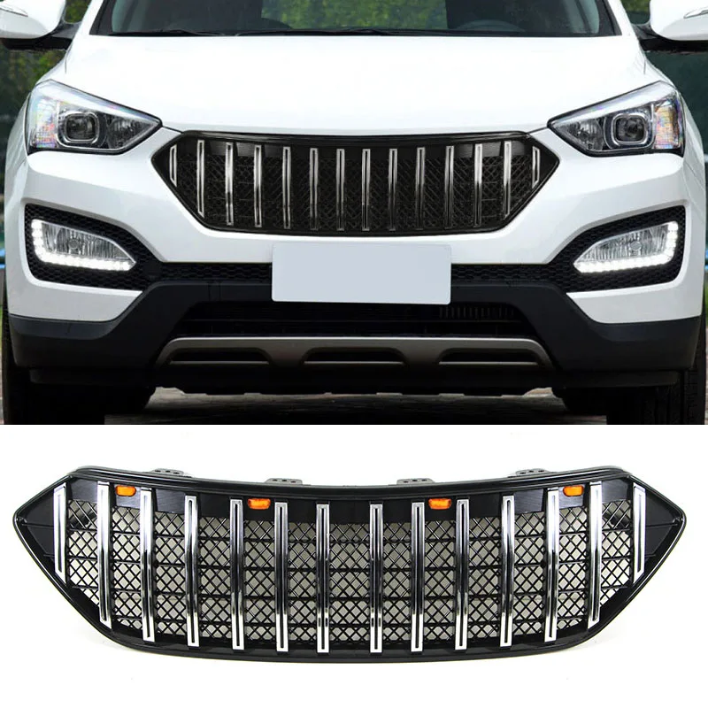 

For Hyundai Santafe 2013 2014 2015 2016 Grille Front Bumper mesh Racing grills Grill Honeycomb Hood Cover Plate Car Accessories
