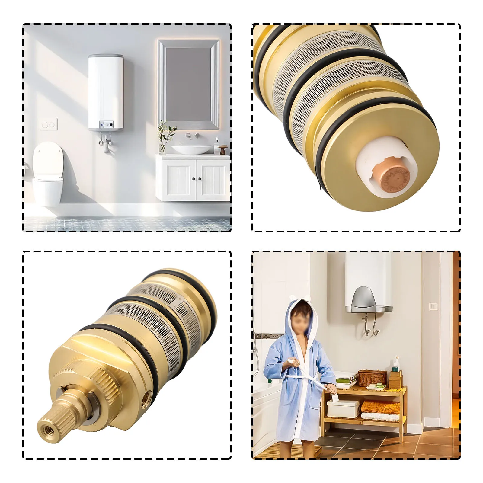 

Faucet Cartridges Thermostatic Valve Brass For Bath Mixer Tap Replacement Shower Mixer Valve Temperature Control