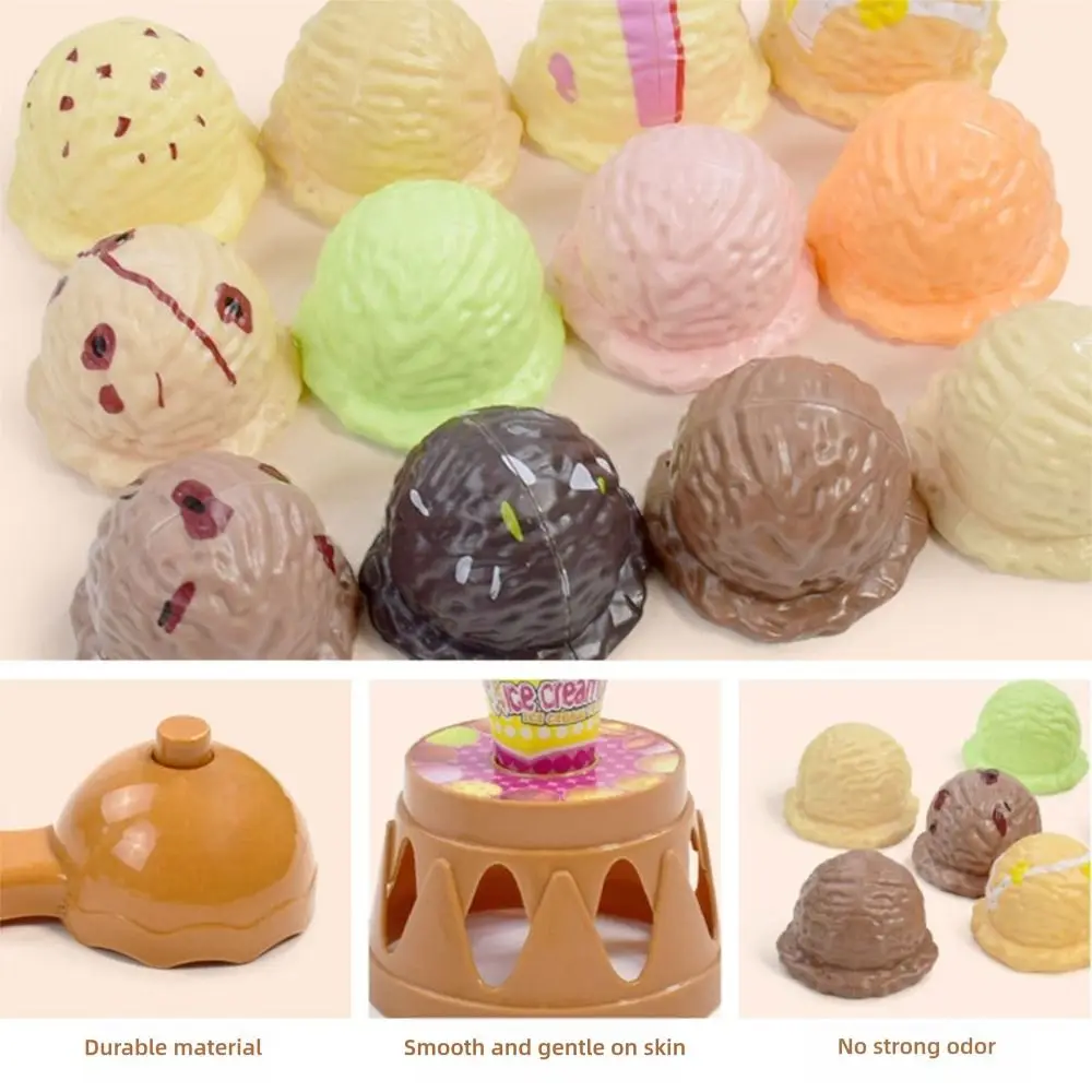 Brinquedo de sorvete empilhável multicolorido, coordenação mão-olho de plástico, brinquedo educacional precoce, aderência, comunicação pai-filho