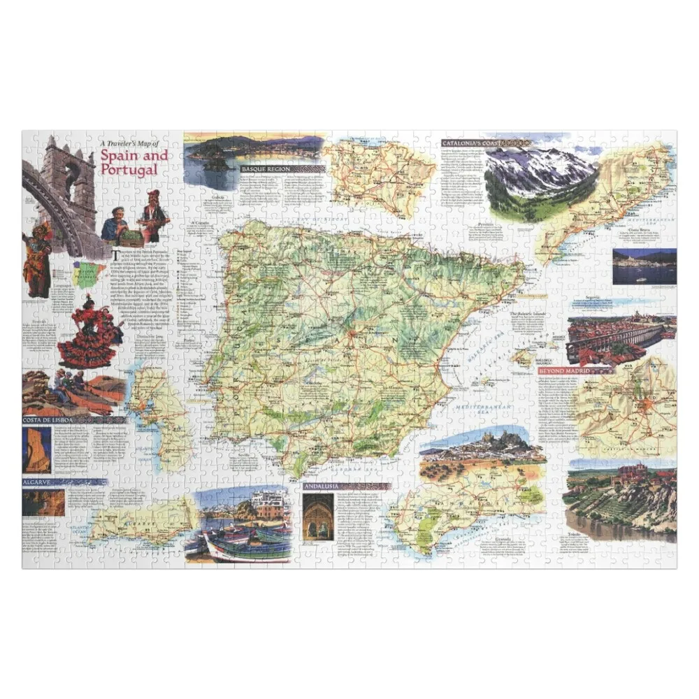 Spain And Portugal Map Map Of Spain Map Of Portugal Jigsaw Puzzle Customized Picture Personalized Gift Married Puzzle