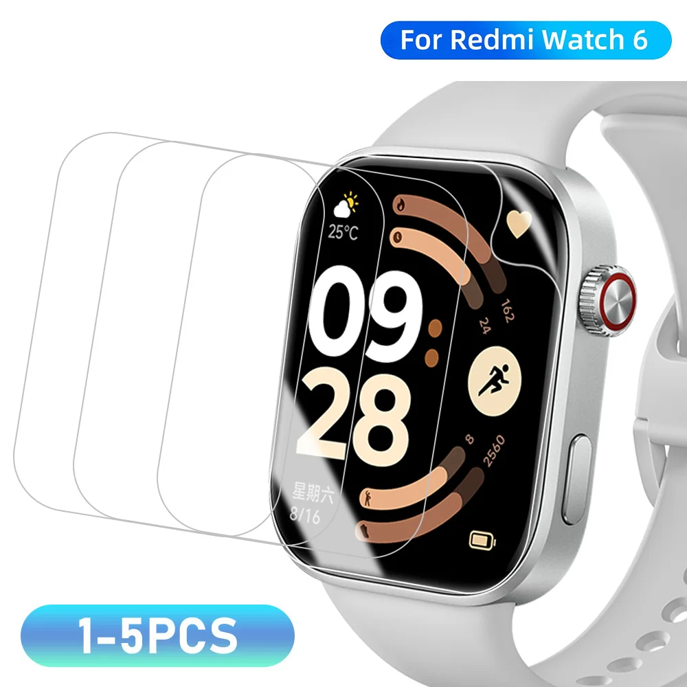 Displayschutzfolie für Redmi Watch 6, kratzfeste Hydrogelfolie, HD-klare, vollständige Abdeckung, weiche Schutzfolie für Redmi6-Zubehör