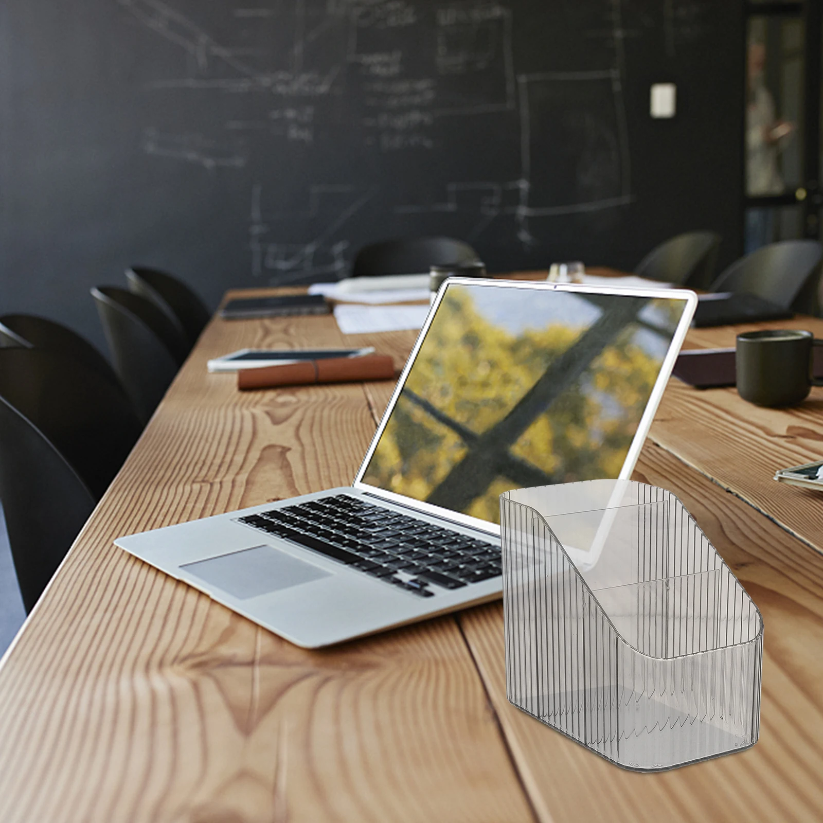 

3-Compartment Desktop Storage Box Premium Pet Multi-Grid Organizer for Office Stationery Cosmetics and Makeup Brushes Household