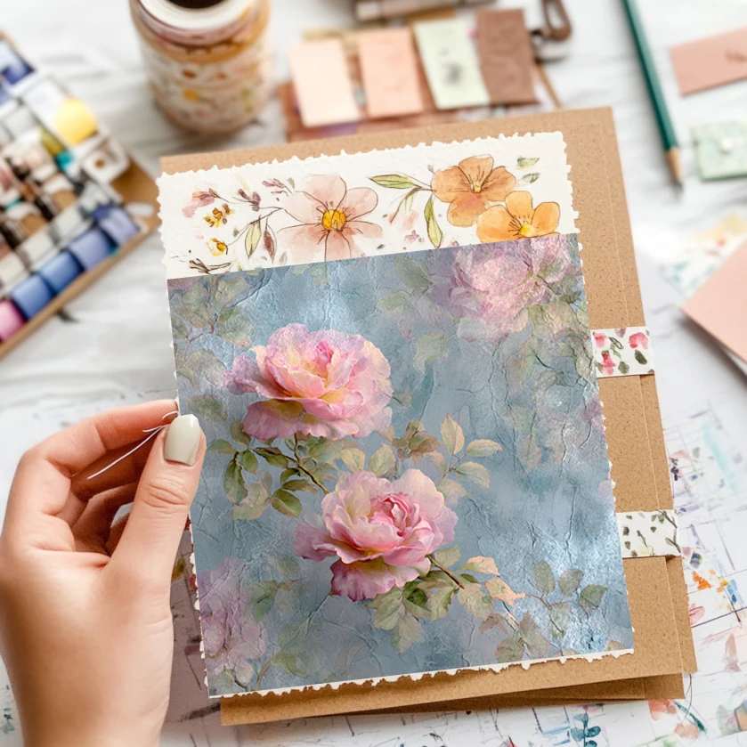 Conjunto de papel para scrapbook (36 folhas, 6x6 polegadas): impressões artesanais de arte vintage, perfeito para diário lixo, planejador, fabricação de cartões e faça você mesmo