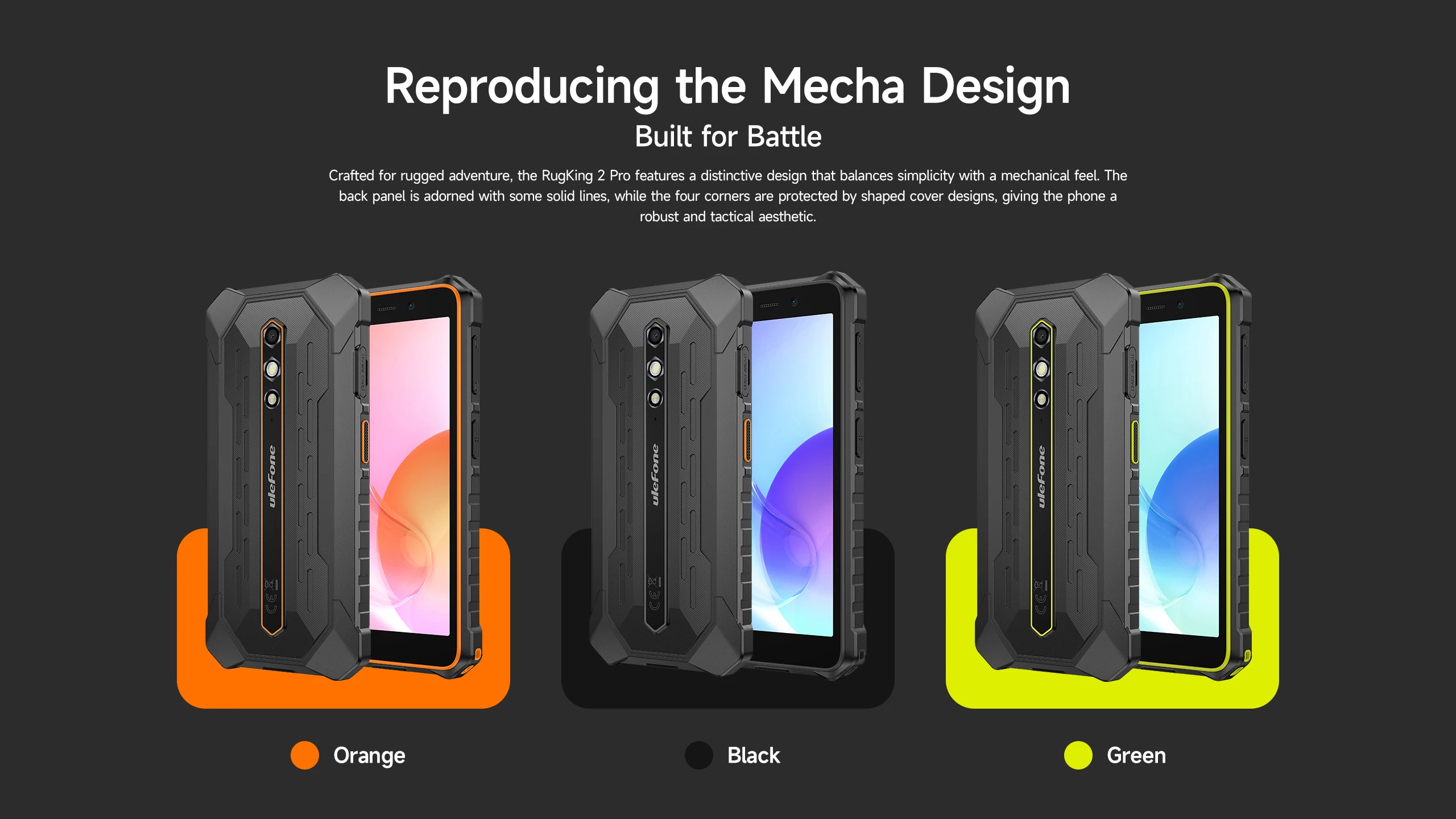 Ulefone RugKing 2 Pro 4G AI Rugged 6GB RAM+128GB ROM Android 15 NFC 5.45 " OTG IP69K&IP68 Mobile Phone 4550mAh Global