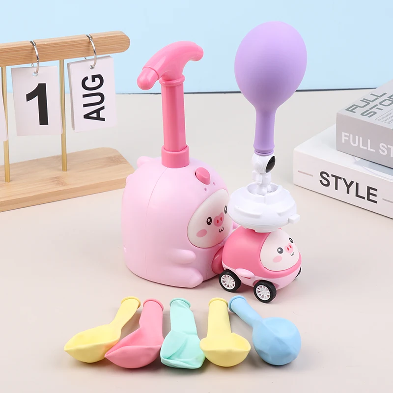 Set Stimulating Inertia Air Propulsion Balloon Car Scientific Toy Kids Rocket Balloon Launch Playset For Kid's Birthday Gift